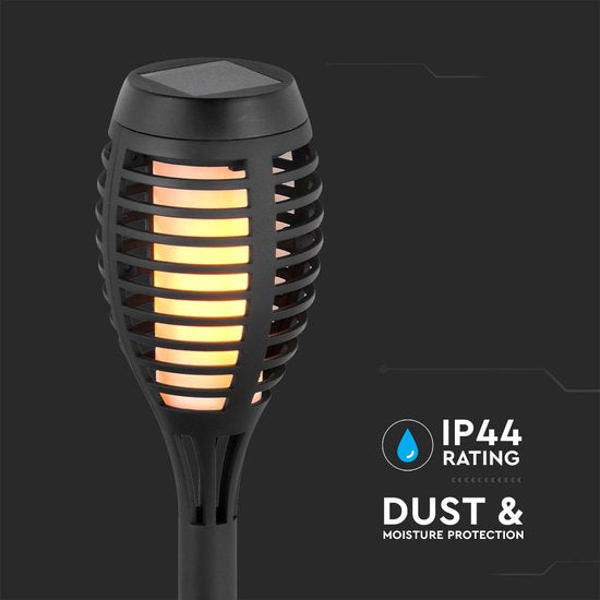 V-TAC VT-724 Zonnevlam-stoklampen - IP44 - Zwart - 1W - 2200K