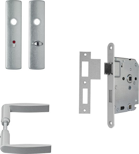 AXA Binnendeurbeslagset – Incl. Deurkrukken & Slot – TL63 – 38-54 mm – Aluminium