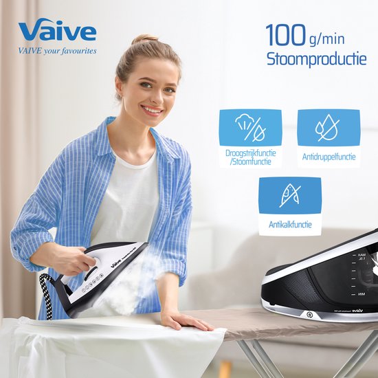 VAIVE PowerStation Max 3100 Stoomstrijkijzer met Stoomgenerator - 3100W - 1,5 L Watertank