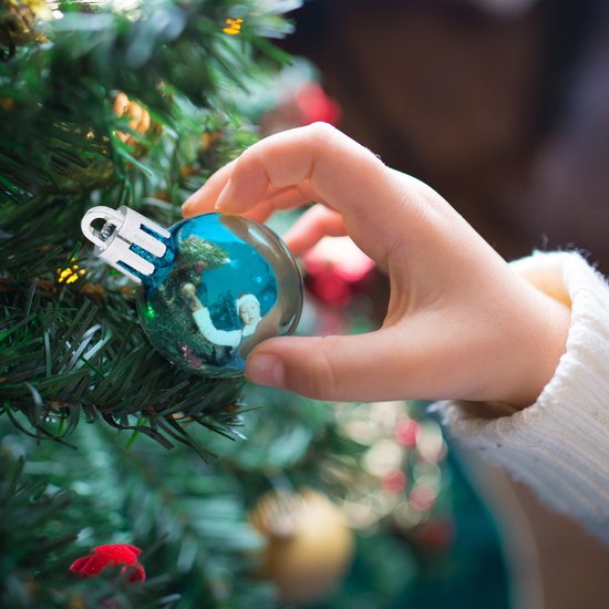kerstballen set van 96 - plastic - 3 cm - mat - glanzend - glitters - petrol