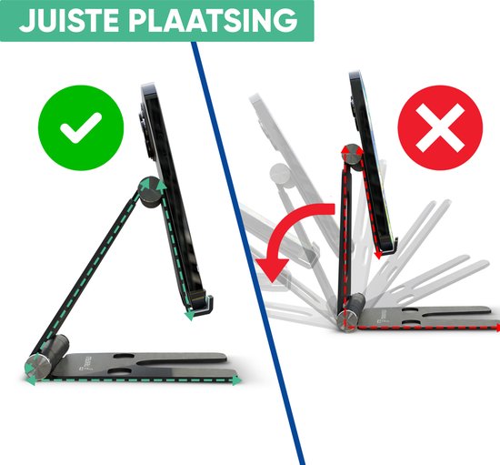 Serve Telefoon Standaard XL - Aluminium Houder voor Mobiel & Tablet - Telefoonhouder Bureau - Inklapbare Telefoonstandaard TTH105 - Zwart
