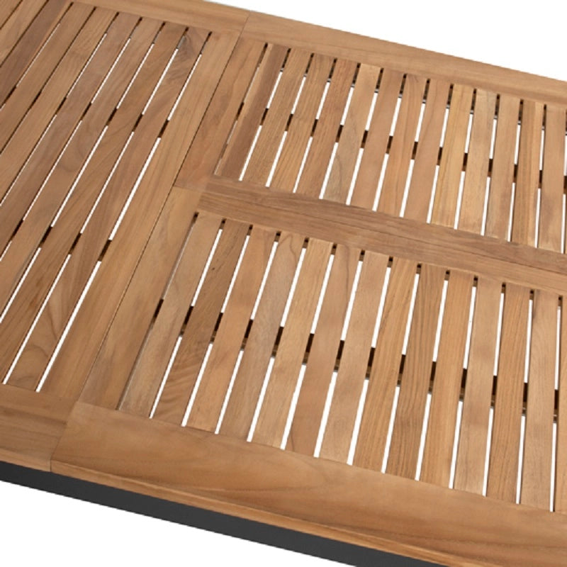 Tuintafel Hartman Silencio - 220 x 90 cm - Natuurlijk Teakhout - Uitklapbaar Blad - Grijs Aluminium Frame