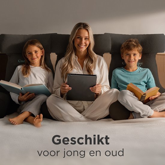 Cozysense® - Leeskussen - Leeskussen voor in Bed - Bookseat - Ergonomisch Zitkussen met Boucléstof - Boekkussen - Lees Kussen - Groot Formaat Steun voor Rug, Nek en Armen - Relax Kussen - Verstelbare Vulling - CertiPUR® - Afneembare Hoes - Grijs