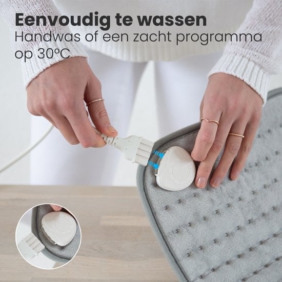 Auronic Warmtekussen - Elektrisch - 40x30cm - Nek en Schouders - Wasbaar - Grijs