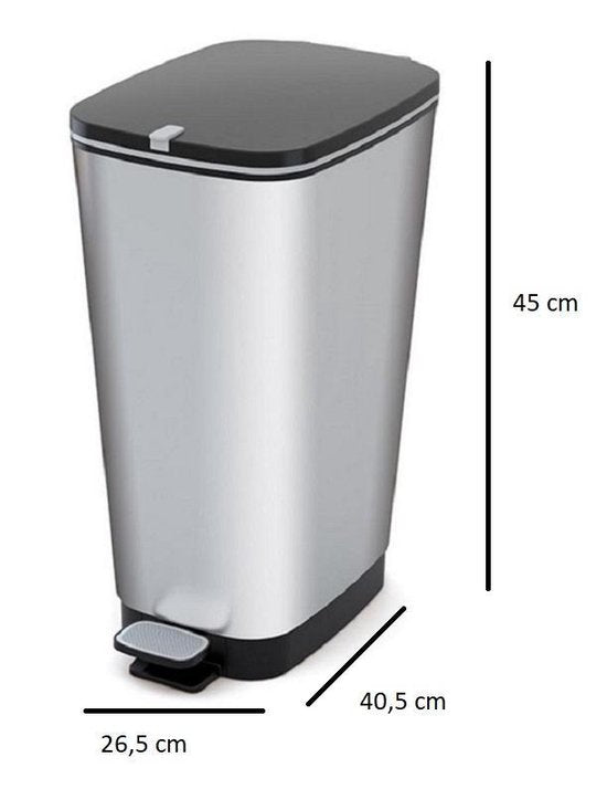 Kis Chic Bin - Prullenbak - 30 Liter Inhoud - Geurvrij Ontwerp - Steel