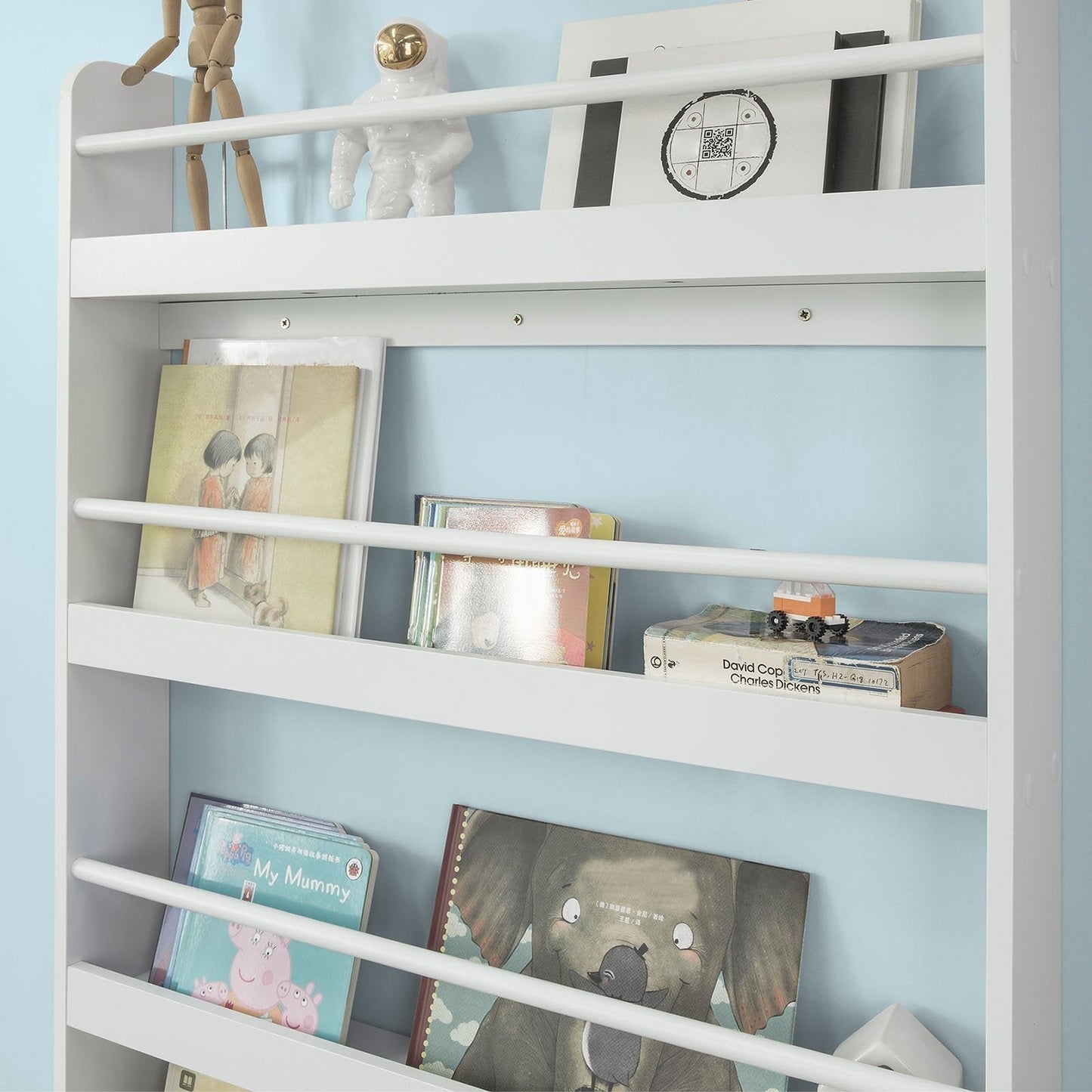 SoBuy Wandkast Voor Kinderen - 129x32x12 cm - Wit