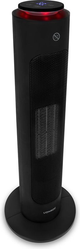 VONROC Luxe elektrische kachel - ventilatorkachel - 1300W/2000W - bediening zowel met App (via Wifi) als handmatig - torenmodel - keramisch - AUTO Modus - zwenkfunctie - thermostaat en timer - 20m2 - Incl. afstandsbediening