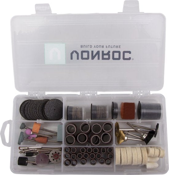 VONROC Roterende multitool – Accessoireset – 192 stuks – Universeel – voor roterende multitools