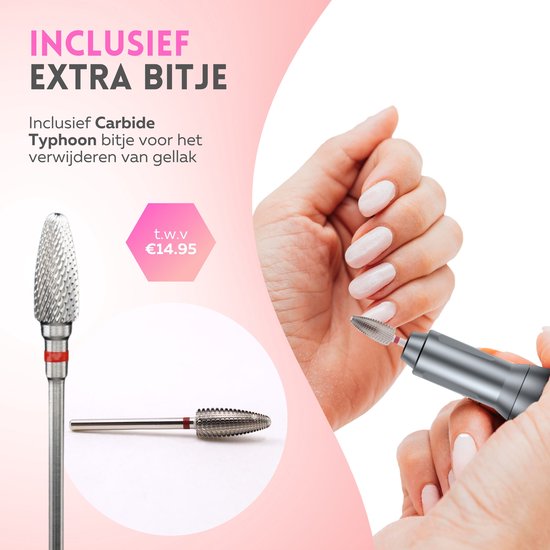 Beeperfect Elektrische Nagelvijl–Pedicureset - 20.000 RPM– Grijs