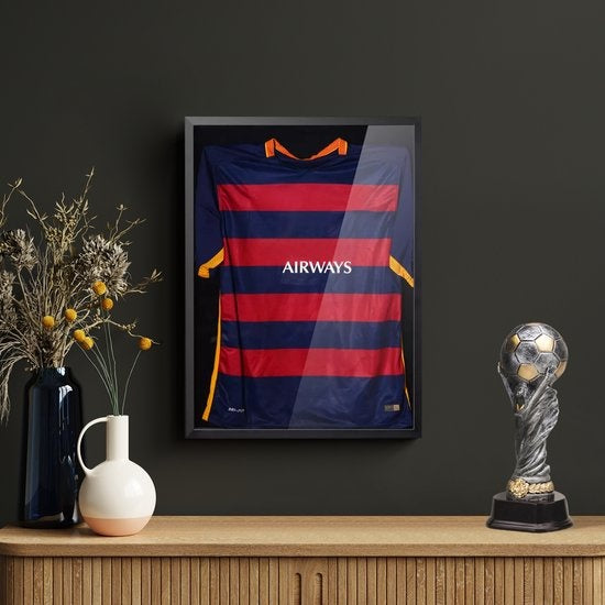 Avalo 3D lijst met glas voor voetbalshirt 60x80 cm zwart