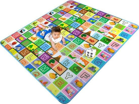 Maboshi Spel mat - 180x200cm - in vrolijke kleuren - Dubbelzijdig speelbaar - babywandelpad kruippad - geschikt voor kinderen's kruipdeken - yoga mat - picknickdeken en sportmat-beschermen tegen vocht-Cadeautjes voor kinderen
