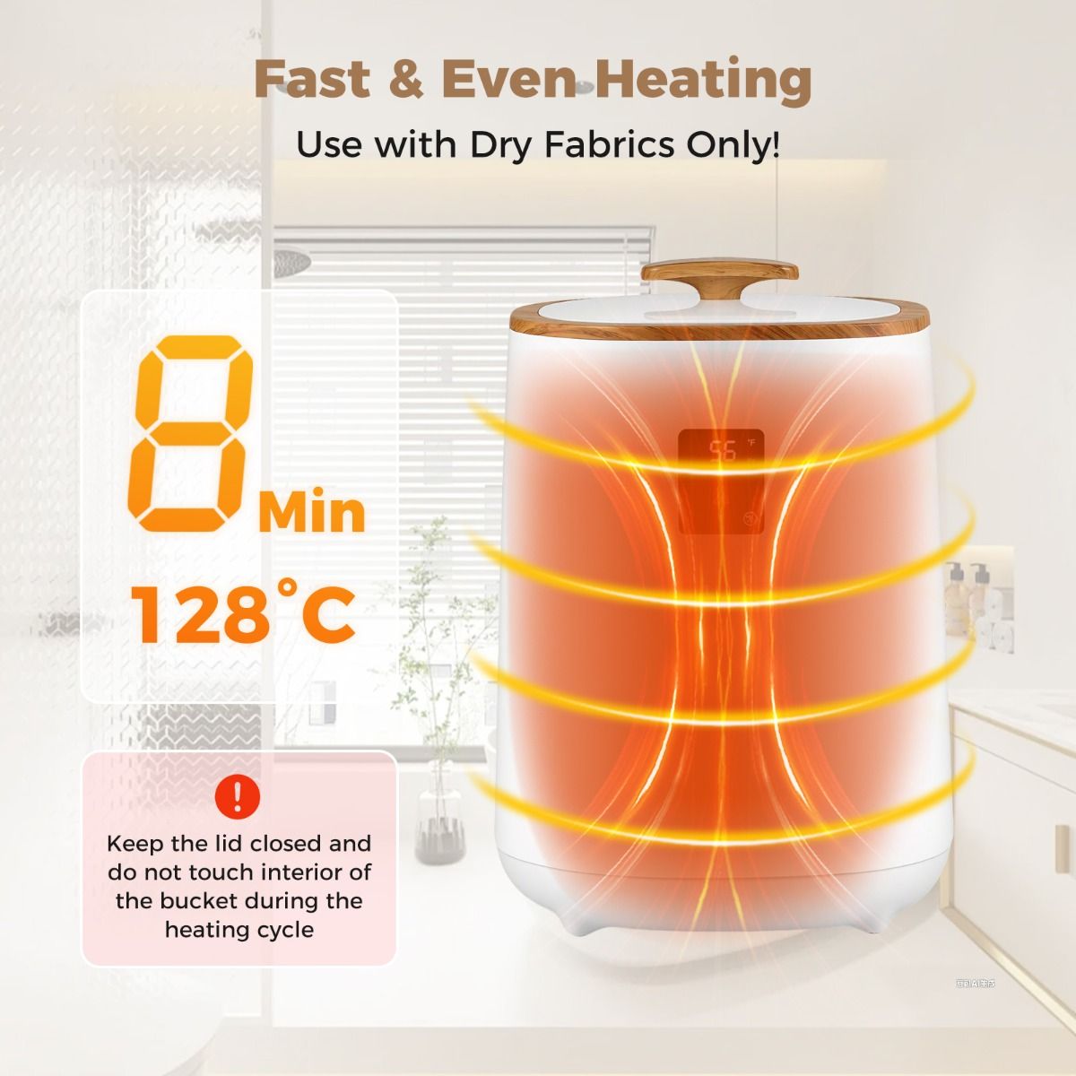 Coast Handdoekverwarmer Emmer - Snelle verwarming - 18 liter capaciteit - Wit