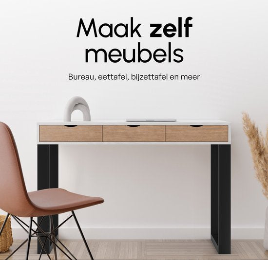 Bodo® - Stalen Onderstel Tafel - Tafelpoten - Set van 2 - U poot 80x72 cm - Mat Zwart