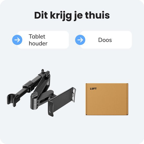 Tablet houder auto - Ipad houder - Hoofdsteun - Tot 18 inch - 360 graden Statief - Luft