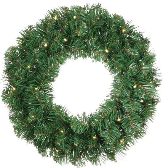 Black Box Trees Norton Kerstbomen en Krans - Led lampen op Batterijen - PVC - 45x90 cm