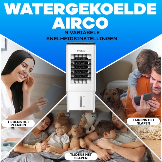 Breeze Luchtkoeler voor Slaapkamer - Mobiele Luchtkoeler zonder Afvoerslang