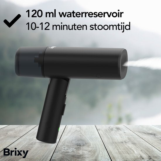 Brixy Kledingstomer - Krachtige Handstomer - Stoomapparaat Kleding En Meubilair - Incl Opbergtas - Antraciet