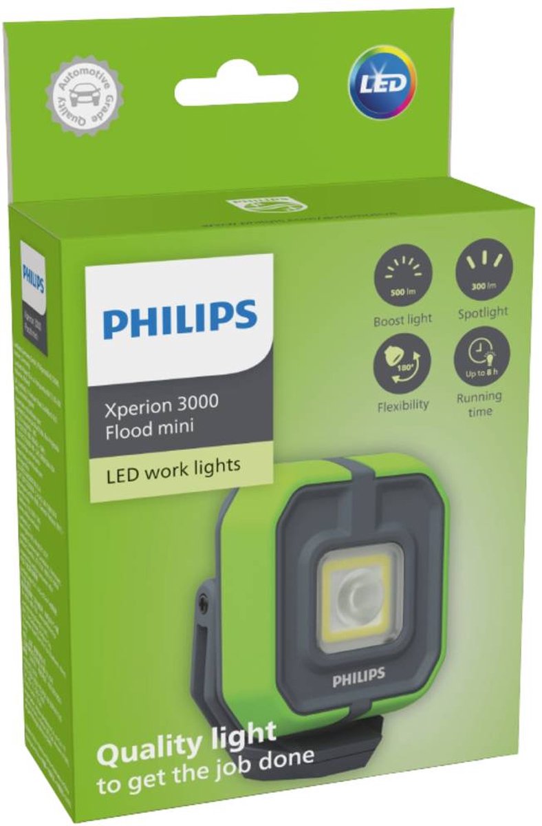 Philips Xperion 3000 Flood Mini werklamp zwart – 500 lumen krachtige LED
