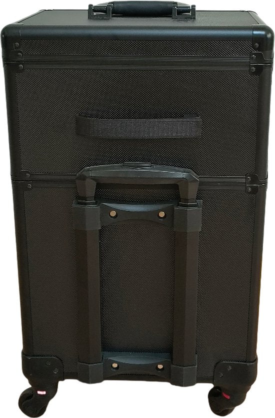 VDD – Kapperskoffer – Kappers Trolley – Visagie Koffer – Make up Trolley - Make up Koffer – Beautycase – Cosmetica koffer – Beautycase met wielen – Zwart