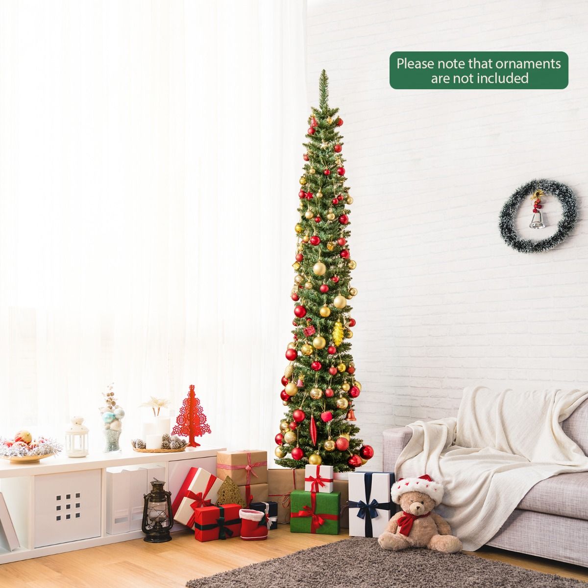 Coast Kunstkerstboom Met 499 Takken - 200 Warmwitte LED-Lampjes - 210 cm Hoog - Groen