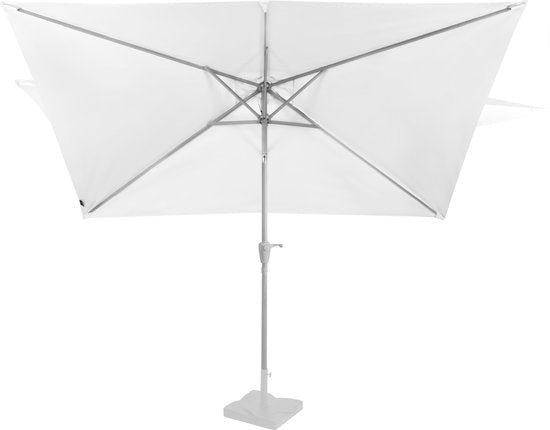 VONROC Premium Parasol Rapallo 200x300cm – Duurzame parasol - Kantelbaar – UV werend doek - Wit – Incl. beschermhoes