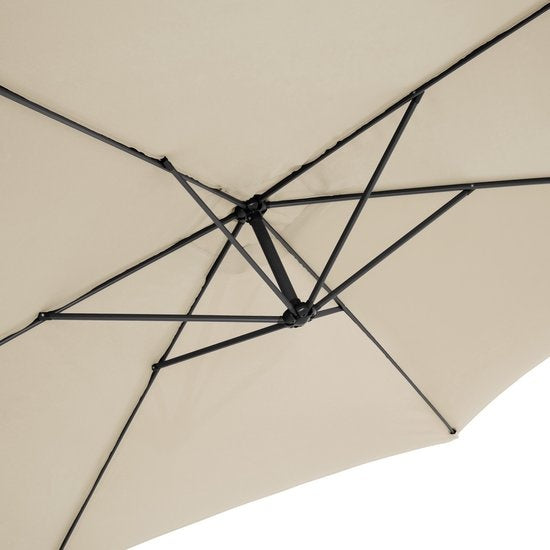 Tectake Aluminium zweefparasol 400622 - 350 cm - Beige - UV-bescherming