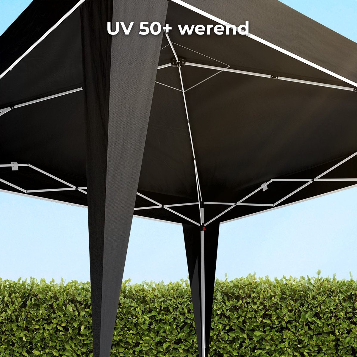 LifeGoods Partytent - Paviljoen - EasyUp - Opvouwbaar - Waterdicht - Met Draagtas - 300 x 300 cm - Zwart