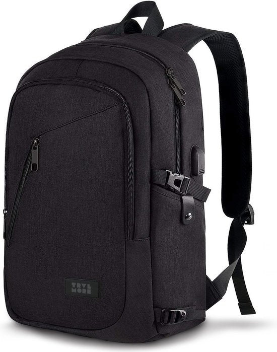 TRVLMORE Rugzak - 25L - 15,6 inch - Laptop Rugtas - Schooltas - Unisex - Spatwaterdicht Zwart