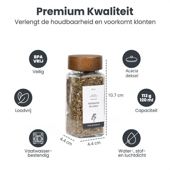 Organess Kruidenpotjes - 28-delig - Glas - Acacia - 120 ml