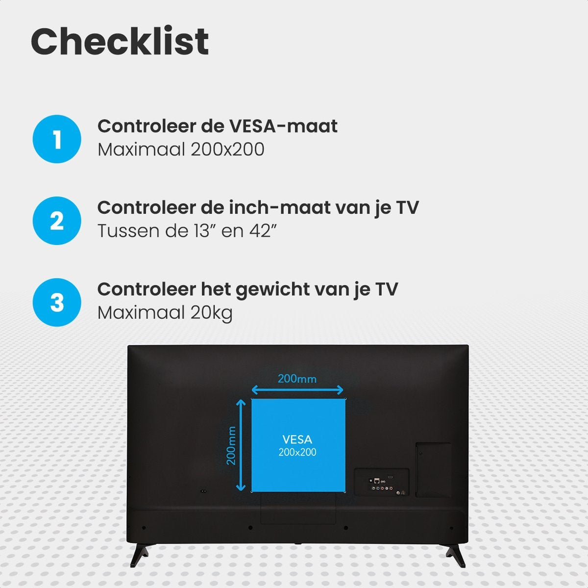 Auronic TV Beugel - Draaibaar en Kantelbaar - 13 tot 42 inch - Tot 20 KG - Zwart