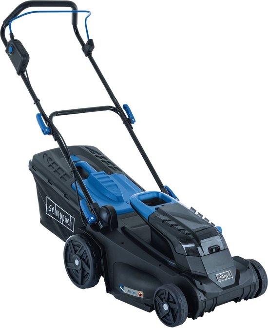 Scheppach BC-MP380-X Accu Grasmaaier - 2x20V - Mulchfunctie - 38cm maaibreedte - 6 instelbare maaihoogtes: 27-75mm - Voor tuinen tot 500m² 45L opvangbak -