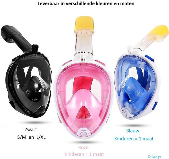 Snorkelmasker Volwassenen L/XL- Snorkelset Zwart - Full Face Duikmasker - Duikbril met Snorkel - Snorkelen en duiken in 2024