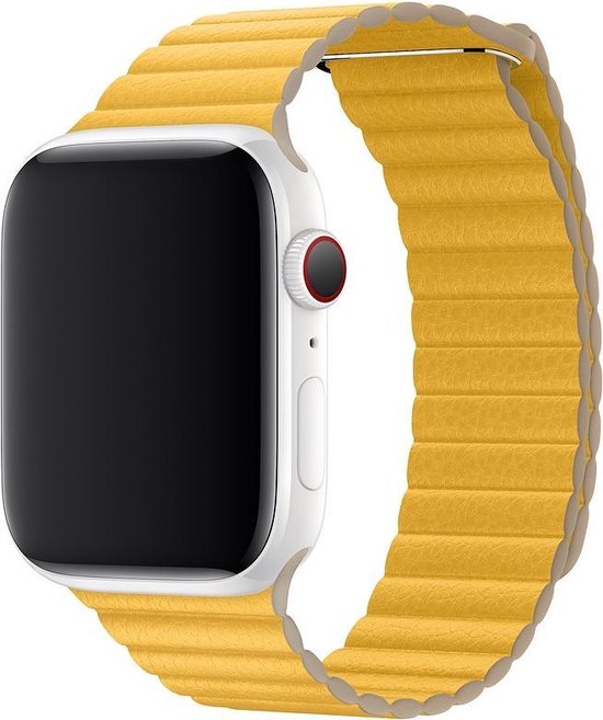 Apple Lederen Lus L voor de Apple Watch Series 1 / 2 / 3 / 4 / 5 / 6 / 7 / 8 / 9 / SE / Ultra (2) - 42 / 44 / 45 / 49 mm - Meyer Lemon