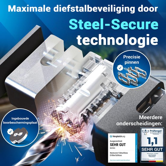 Nextcover FoldOne Vouwslot - SteelSecure 3.0 - 100cm - Zwart