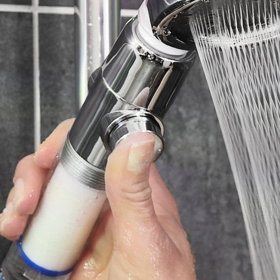 Telsell Aquadon EcoTornado - waterbesparende douchekop 2 Stuck Goud - Waterbesparende & drukverhogende douchekop - 360° draaibare handdouche - douchekop met antikalkfunctie - beschermt huid & haar