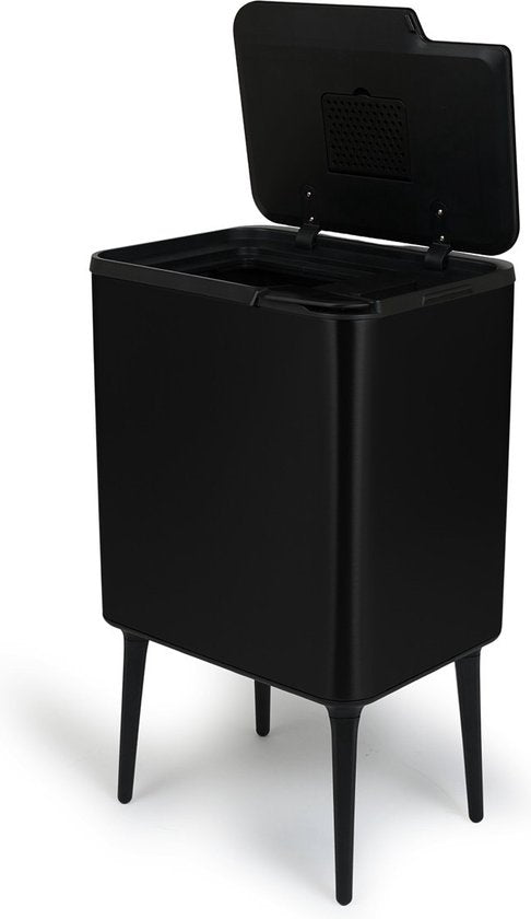 Umuzi Cleaning Push bin Prullenbak - 36 liter - Mat Zwart - 48 x 38 x 54,5 cm