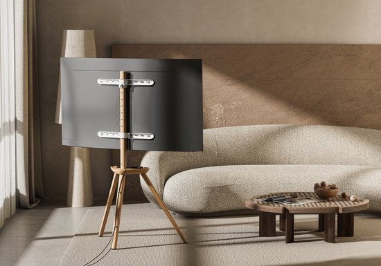 VDD TV Standaard - Vloerstandaard - Studio Statief - Schildersezel Design - Tot 65 inch - Bruin