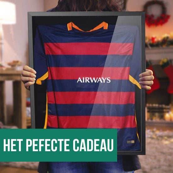 Avalo 3D lijst met glas voor voetbalshirt 60x80 cm zwart