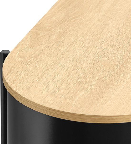 SoBuy Entreeconsole console met opslag, multifunctioneel gangmeubel, modern industrieel design, meubels van hout en zwart, 110x39x76cm FSB102-SCH