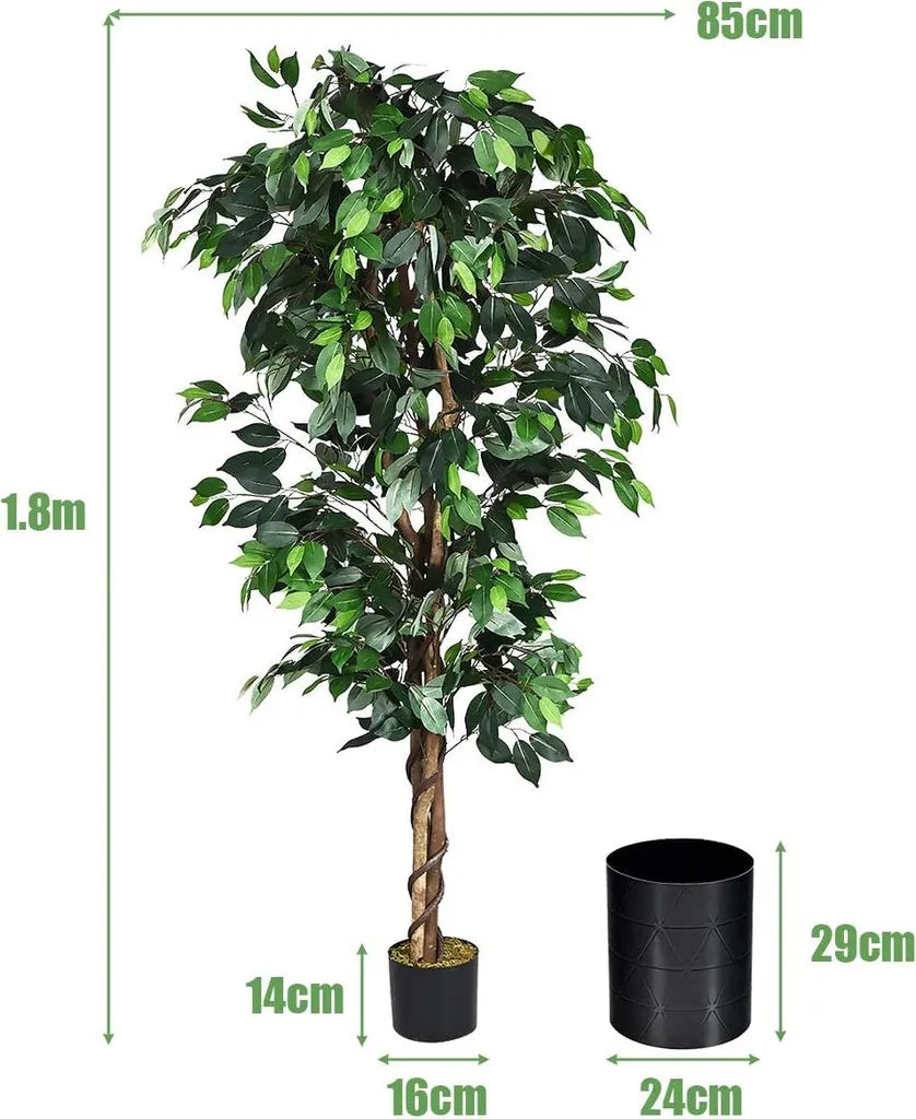 Coast 180 cm huisplant decoratie kunst planten decoratieve lans met 1008 bladeren en natuurlijke romp
