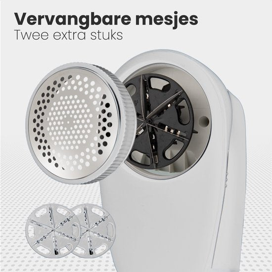 Auronic Elektrische Pluizenverwijderaar - Draadloos - 2 Extra Opzetstukken - Wit