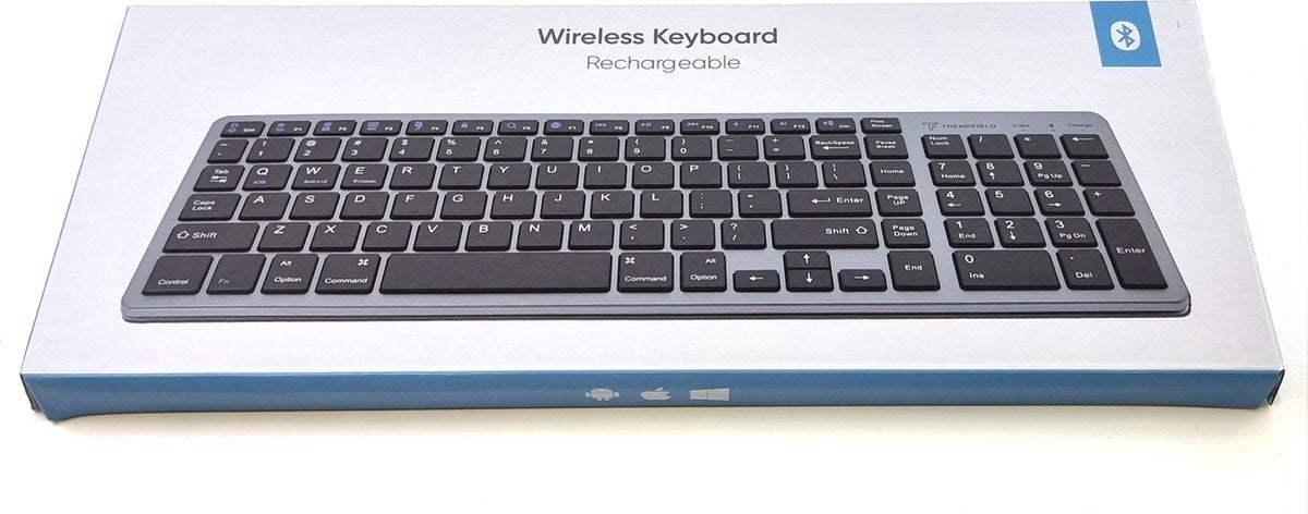 Trendfield Draadloos Toetsenbord - Bluetooth Keyboard - Stille Toetsen - Oplaadbaar - Qwerty - Space Grey