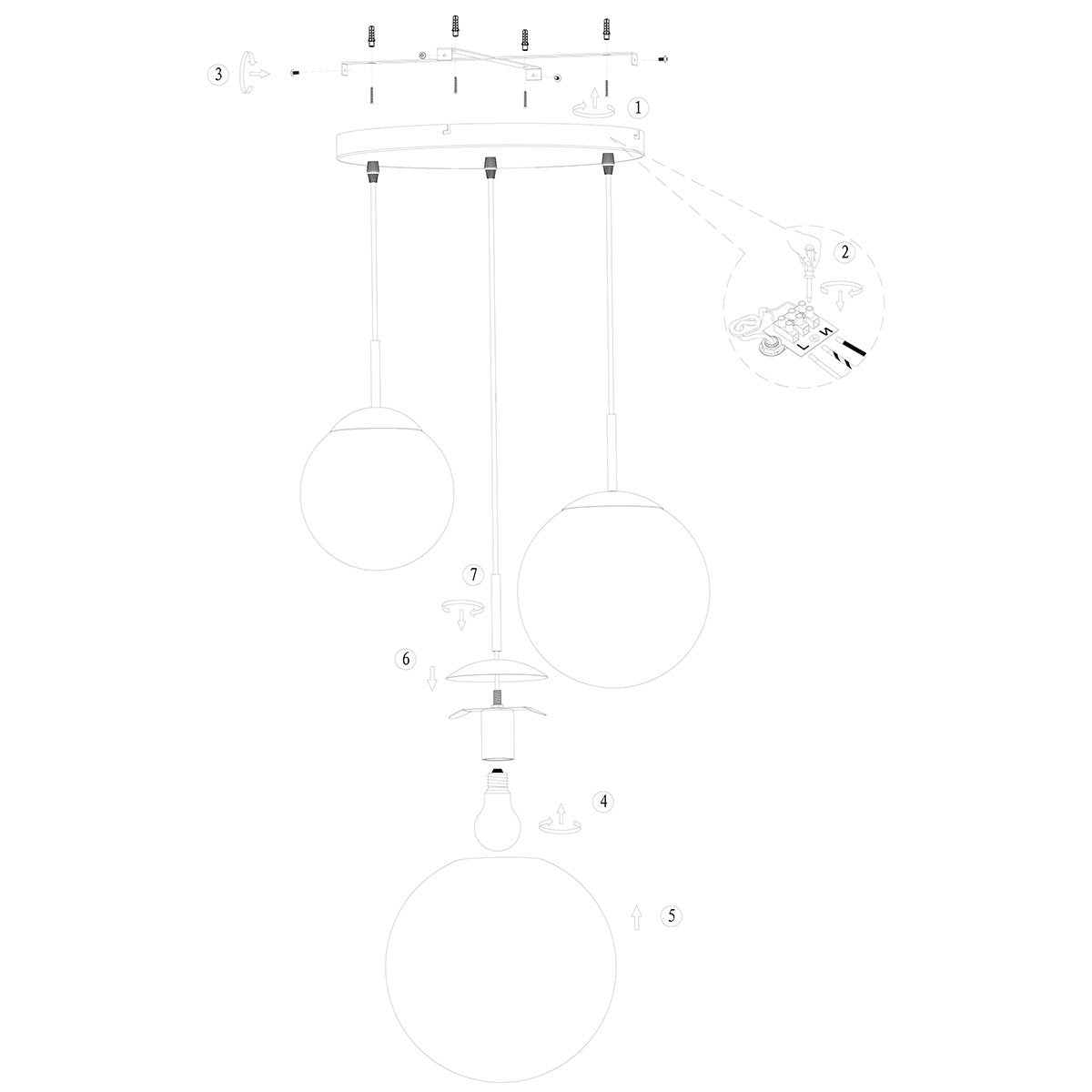 Steinhauer - hanglamp - Bollique LED - zwart - glas metaal - Ø 40cm - E27 - 3123ZW