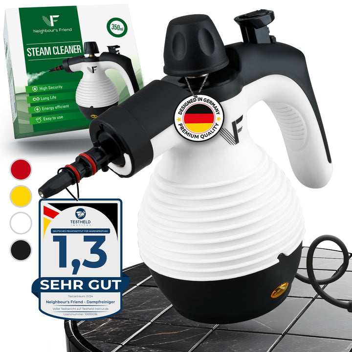Neighbour's Friend Dampfreiniger Nieuw Model – Krachtige Handstoomreiniger, 3,5 Bar Druk, 4m Kabel, 350ml Tank voor Auto, Werkplaats en Huishouden