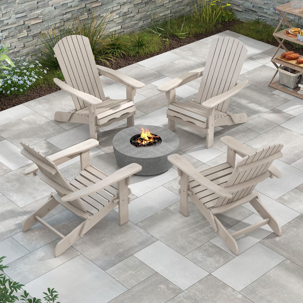 Coast Opvouwbare Adirondack Stoelen - set van 2 - ergonomisch en robuust - grijs