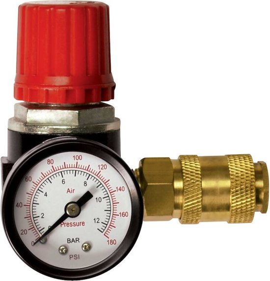 Stanley Drukregelaar ¼ Inch – Gasregelaar Manometer en Luchtklep – 12 Bar