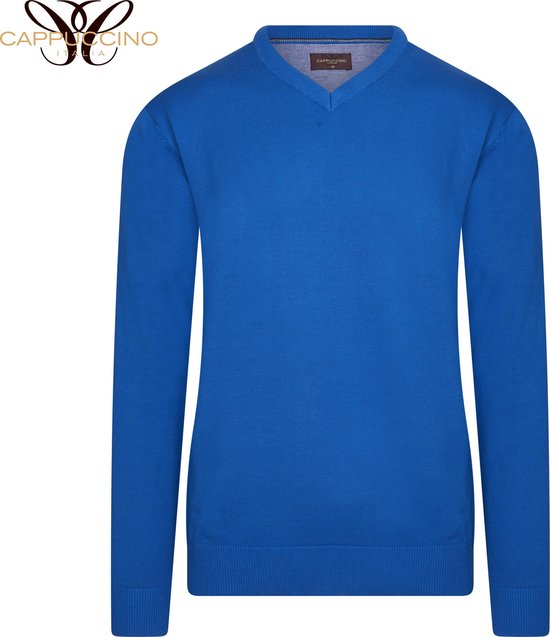 Cappuccino Italia - Heren Trui Pullover Royal - Blauw - Maat XL