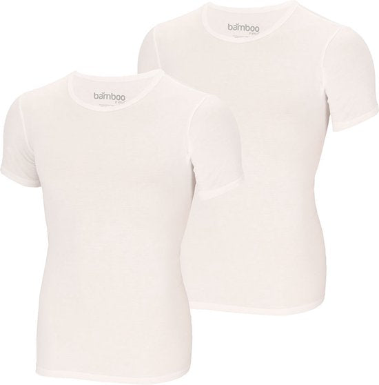 Apollo - XXL - Bamboe T-shirt - 2-pack - Ronde hals - Wit
