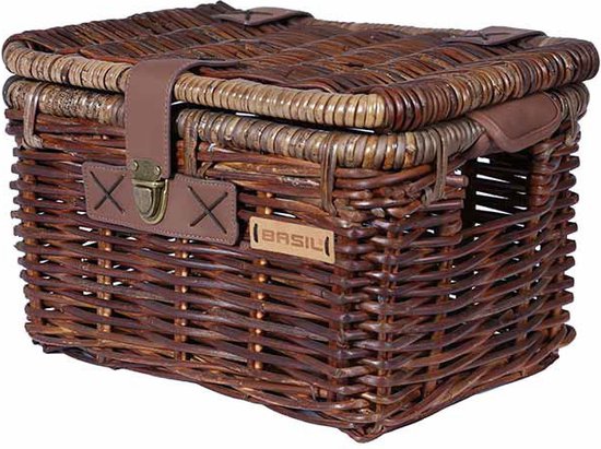 Basil Denton Fietsmand S - Voor - Rotan - Bruin - Small