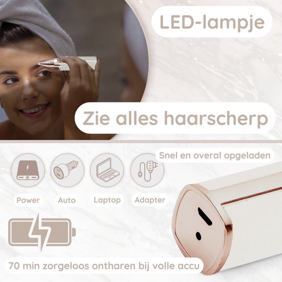 Wenkbrauw Trimmer - Gezichtsontharing Dames - Gezichtshaar Verwijderen Vrouw - Sansbeauté® - Safety Razor - Ladyshave - Flawless Gezichts Ontharing - Wenkbrauw Scheermesje